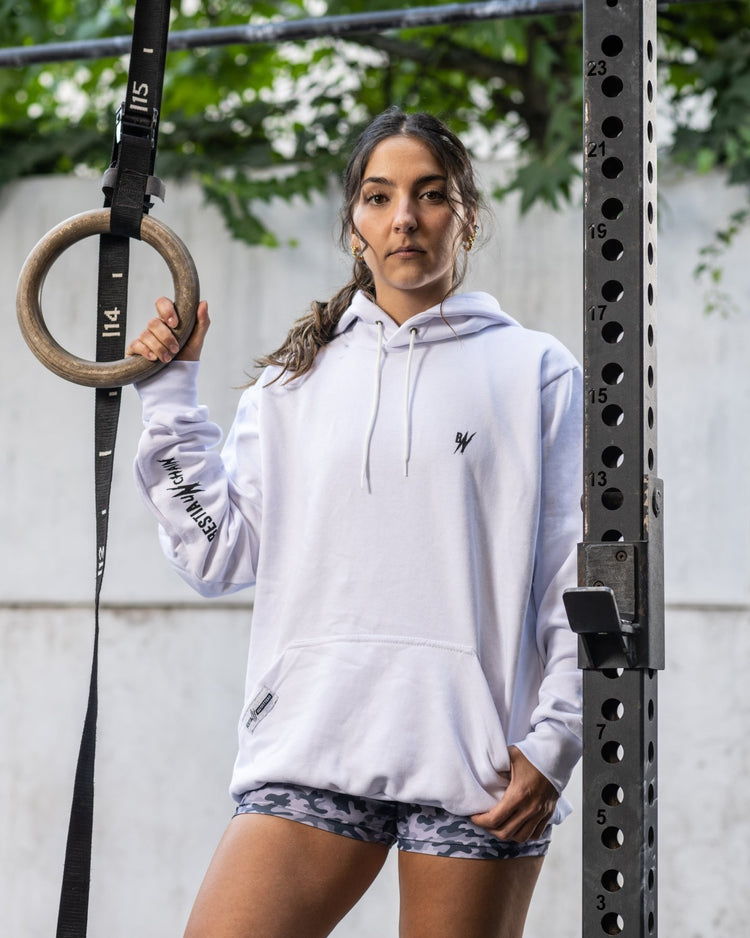 Poleron Deportivo Unisex Blanco - Bestia Outfitters