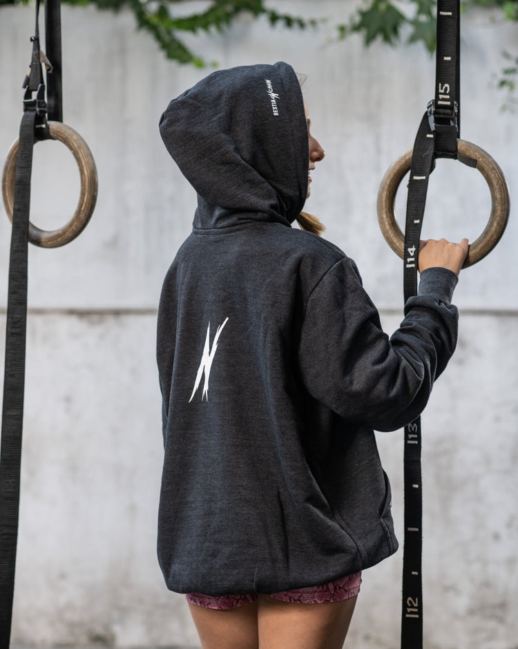 Poleron Deportivo Unisex Gris Marengo - Bestia Outfitters