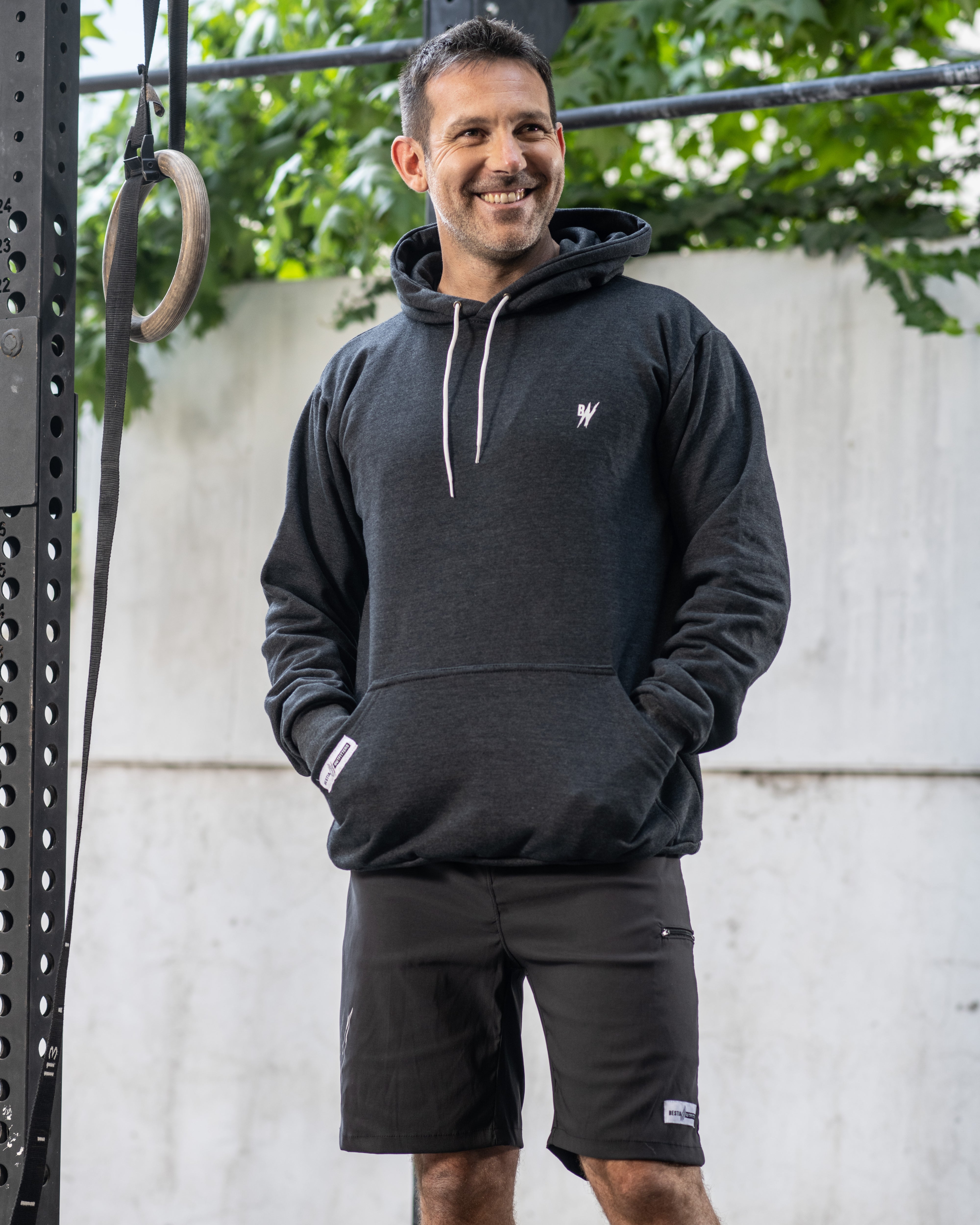 Poleron Deportivo Unisex Gris Marengo - Bestia Outfitters