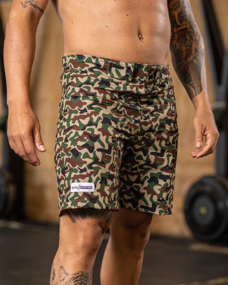 Short Deportivo Hombre Camuflado Verde - Bestia Outfitters