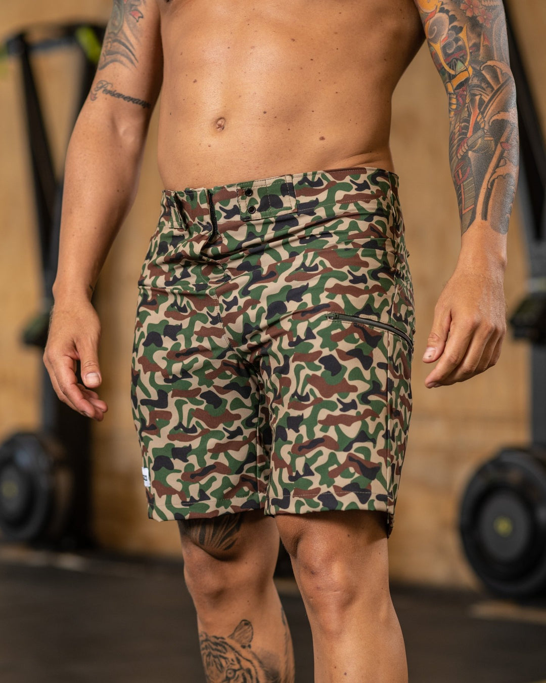 Short Deportivo Hombre Camuflado Verde - Bestia Outfitters